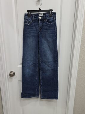 High-Waist Wide Leg Jeans in Dark Blue